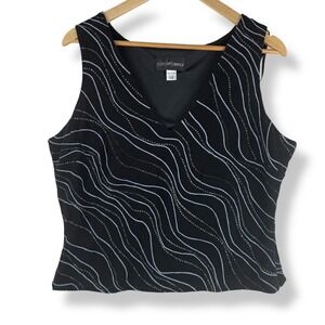 Scott McClintock Top Womens Size 18W Vintage 90s Glitter Glam Party Formal